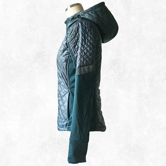 Athleta Quilted Hooded Jacket Abyss Green Rock Springs - Women's Size XS/P - Picture 5 of 9